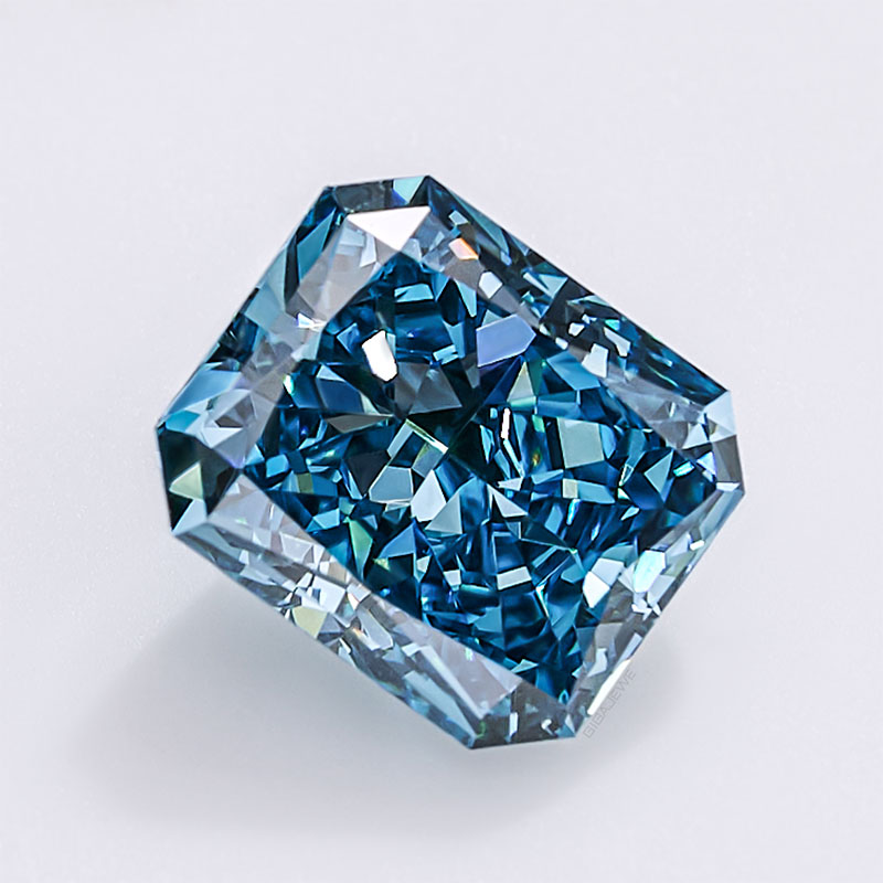 GIGAJEWE Radiant Cut 6.72 X 5.70 X 3.91mm 1.305ct VVS2 Loose Diamond CVD Blue color polished Diamonds lab grown Diamonds