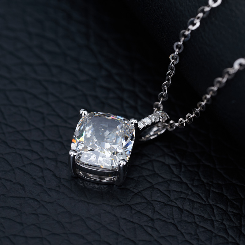 White DEF color 1.0ct Lab Grown Diamond 14K/18K/ White Gold Platinum Cushion Cut Women Necklace,Women Jewelry