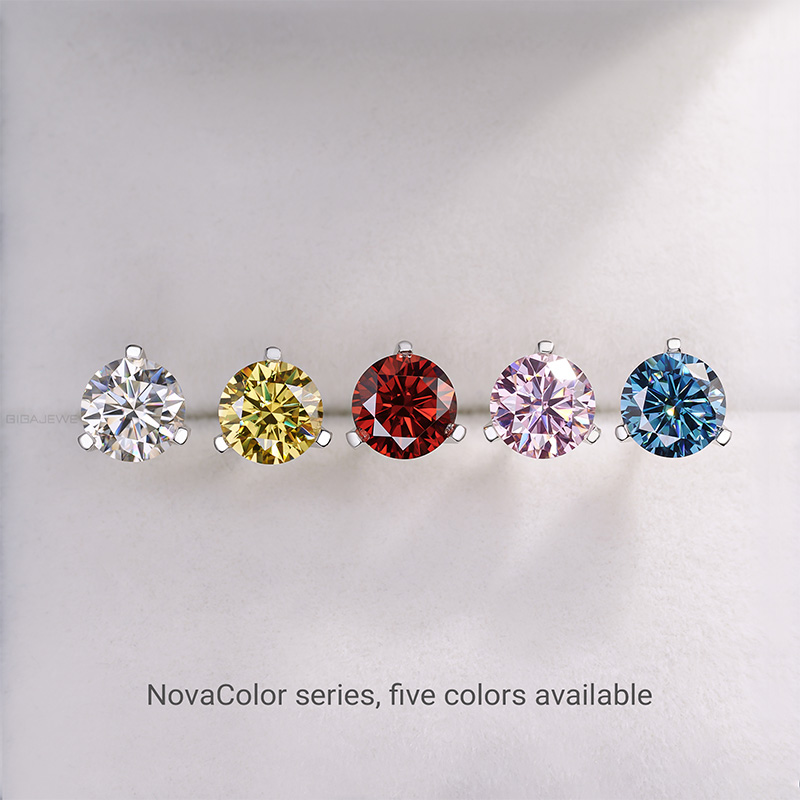 GIGAJEWE Moissanite Available In Multiple Color VVS1 925 Silver Earring 18K Gold Plated Diamond Test Passed Jewelry Women Gift
