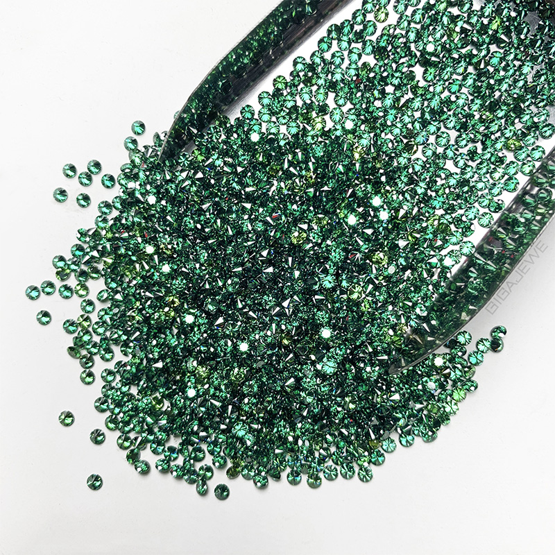 GIGAJEWE 2.3mm Deep Green Color Synthetic Loose Diamond Gemstone Round Cut Moissanite,loose moissanite,Wholesale Moissanite