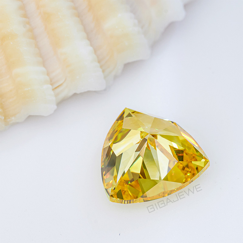 GIGAJEWE 1.264ct Trillion Brilliant Cut Loose Diamond HPHT Carbon Material Lab Grown Diamond Yellow color polished diamonds