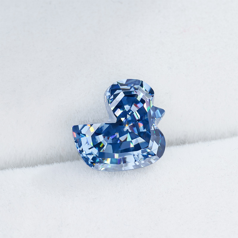 GIGAJEWE Best Manual cut 3ct Natural Blue color Duck Cut Moissanite Loose VVS1 by Excellent Cut For Jewelry Making
