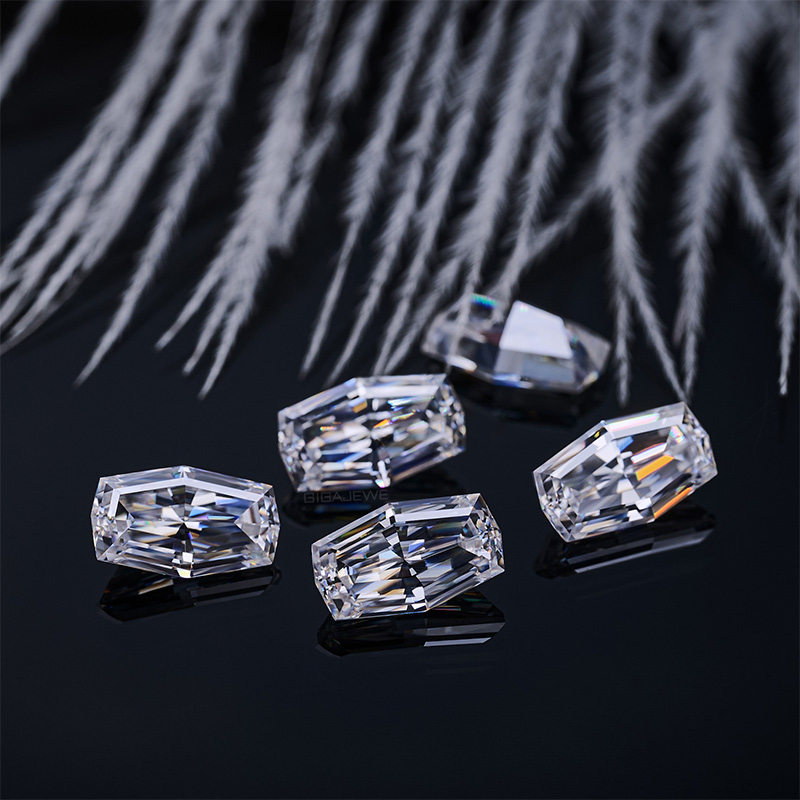 GIGAJEWE Cask Cut White D Color Moissanite PFL-remium Gems Loose Diamond Test Passed Gemstone For Jewelry Making