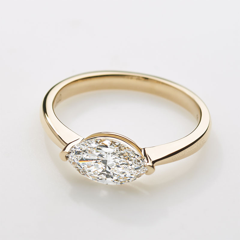 GIGAJEWE 1.0ct CVD VS1 Lab Grown Diamond 14K/18K/Platinium Gold Marquise Cut G Color Lab Grown Diamond Ring Women Rings Diamond Jewelry
