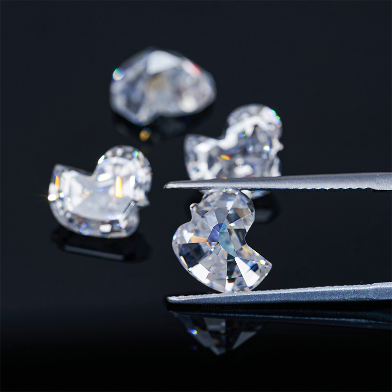 GIGAJEWE Best Manual cut 3ct White DEF color Duck Cut Moissanite Loose VVS1 by Excellent Cut For Jewelry Making