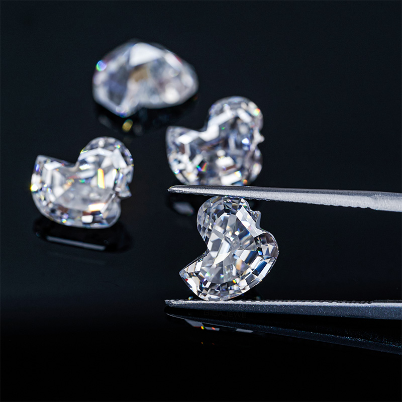 GIGAJEWE Best Manual cut 3ct White DEF color Duck Cut Moissanite Loose VVS1 by Excellent Cut For Jewelry Making