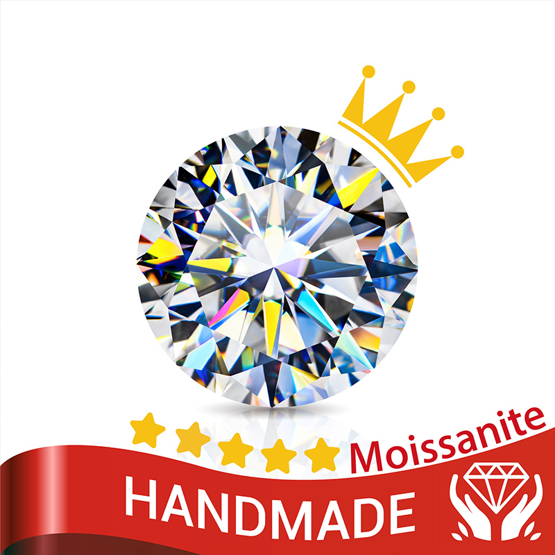 GIGAJEWE Hand-Cutting Round White TOP D 8 Hearts And 8 Arrows VVS1 Moissanite Premium Gems Loose Diamond Test Passed Gemstone