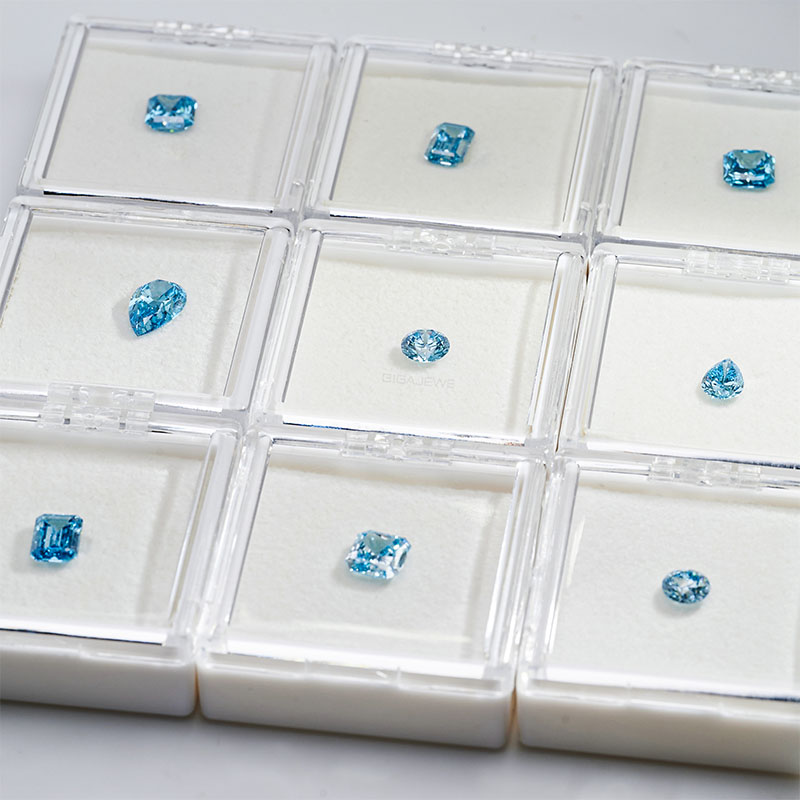 GIGAJEWE CVD lab Grown Diamond 14.55X10.63X6.27mm 6.282ct Oval Cut Loose Diamond Blue color polished diamonds
