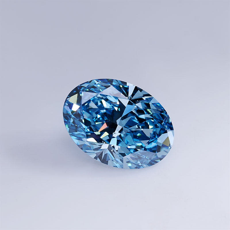 GIGAJEWE CVD lab Grown Diamond 14.55X10.63X6.27mm 6.282ct Oval Cut Loose Diamond Blue color polished diamonds