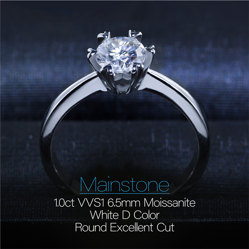 GIGAJEWE 1.0Ct D color 925 Silver/18K Gold Engagement Ring With Certificate , Moissanite Ring, Unique Engagement Ring, Solitaire Ring