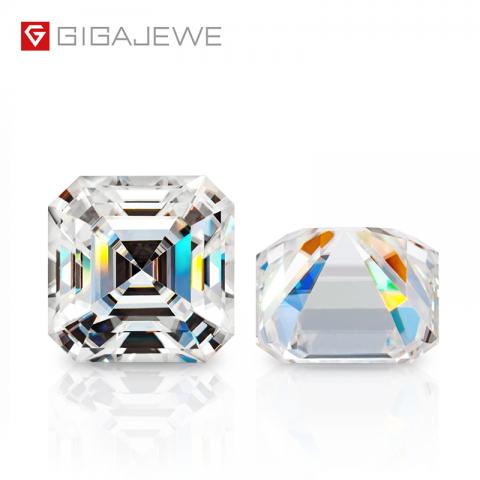 GIGAJEWE D Colour Excellent Asscher Cut Moissanite Loose Diamond Pass Tester Gems Stone For Jewelry making