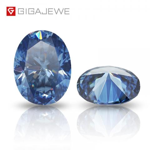 Color Oval Diamond Cut loose synthetic Gemstone Diamond For Jewelry Moissanite Blue