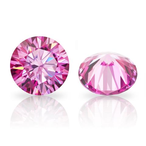 GIGAJEWE Rare Moissanite Red Pink Purple Color 0.3-3ct 4-9mm VVS1 Round Lab Gem For DIY Jewelry Making