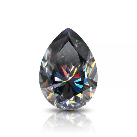 GIGAJEWE Moissanite Hand-Cutting Pear Grey VVS1 Premium Gems Loose Diamond Test Passed Gemstone For Jewelry Making Customizable