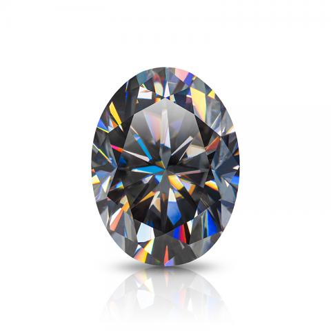 GIGAJEWE Moissanite Hand-Cutting Oval Grey VVS1 Premium Gems Loose Diamond Test Passed Gemstone For Jewelry Making Customizable