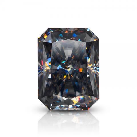 GIGAJEWE Moissanite Hand-Cutting Radiant Grey VVS1 Premium Gems Loose Diamond Test Passed Gemstone For Jewelry Making Commission
