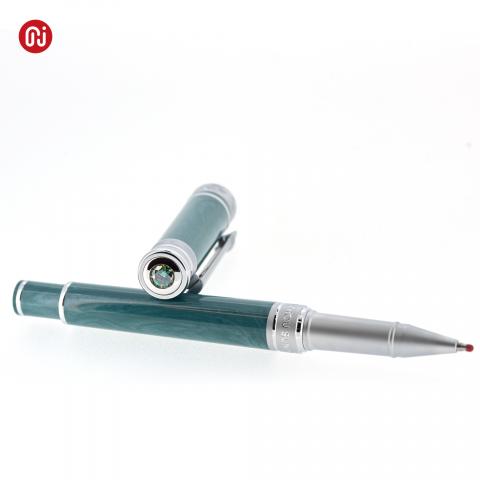 1ct Cyan and white color Round Cut Moissanite Pen blue and white porcelain Moissanite Pen,Christmas gifts