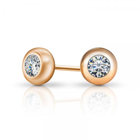 GIGAJEWE 0.1ctX2 3.0mm Moissanite Top D VVS1 Round Cut Customized 18K Rose Gold Circle Stud Earrings Jewelry Woman Girl Gift