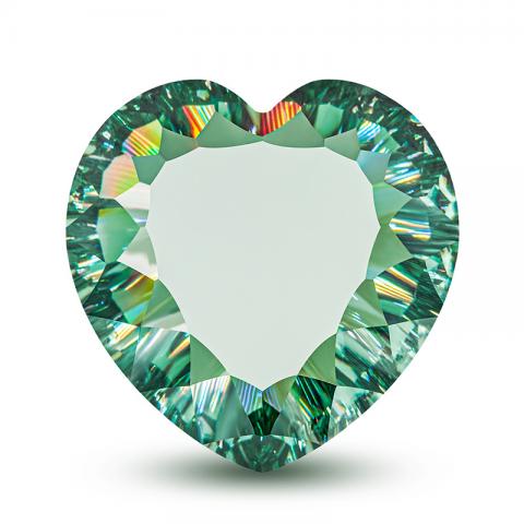 GIGAJEWE Moissanite Customized Concave Heart Cut Green Color VVS1 Loose Diamond Test Passed Gemstone For Jewelry Making