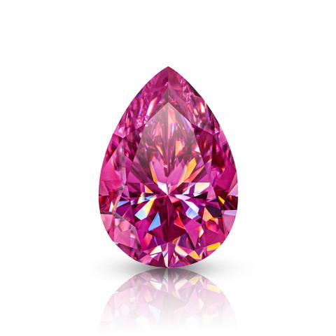 GIGAJEWE Pink Color Pear Cut Moissanite Loose VVS1 Synthetic gemstone by Excellent Cut For Jewelry Making and Gift