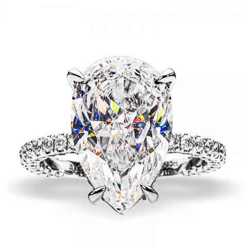 GIGAJEWE 9K/14K/18K 7ct White Pear Cut White Gold Wedding Ring Set, Moissanite Engagement Ring, Moissanite Ring, Promise Ring