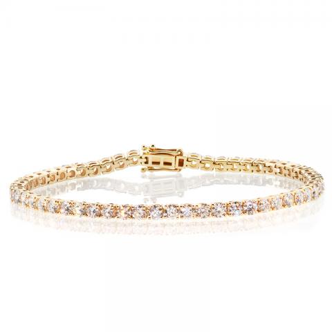 5CT White DEF Color Lab Grown Diamond Tennis Bracelets 9K/14K/18K Yellow Gold Round cut shape for Engagement Bracelet
