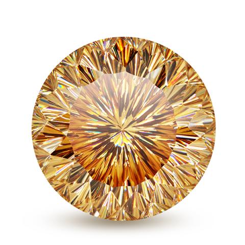 GIGAJEWE Customized Round Angel Cut Golden Color VVS1 Moissanite Loose Diamond Test Passed Gemstone For Jewelry Making