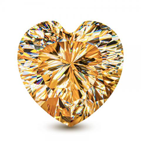 GIGAJEWE Moissanite Customized Heart Angel Cut Golden Color VVS1 Loose Diamond Test Passed Gemstone For Jewelry Making