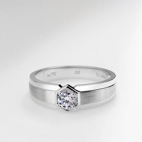 GIGAJEWE Round 0.3Ct Lab Grown Diamond 18K White Gold DEF Color With side Diamond With Set Women Rings