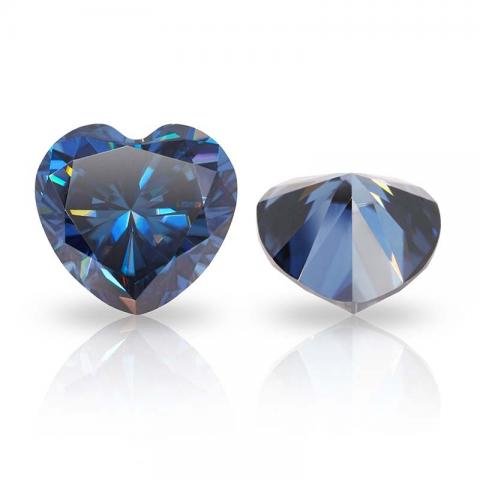 GIGAJEWE Natural Dark Blue Color Uncoated Color Heart Cut Moissanite Loose VVS1 Synthetic gemstone by Excellent Cut For Jewelry Making