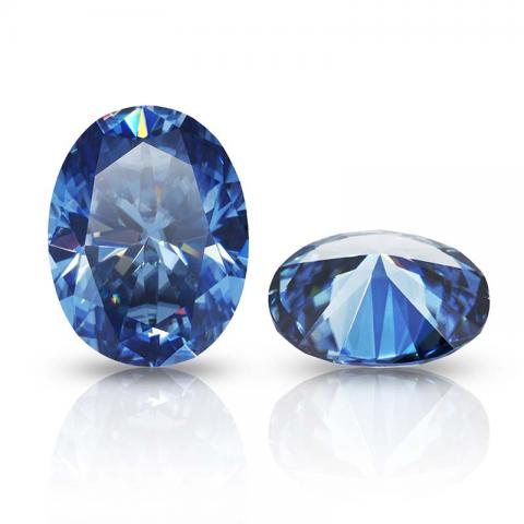 GIGAJEWE Natural Vivid Blue Color Oval Cut Moissanite Loose VVS1 Synthetic gemstone by Excellent Cut For Jewelry Making and Gift