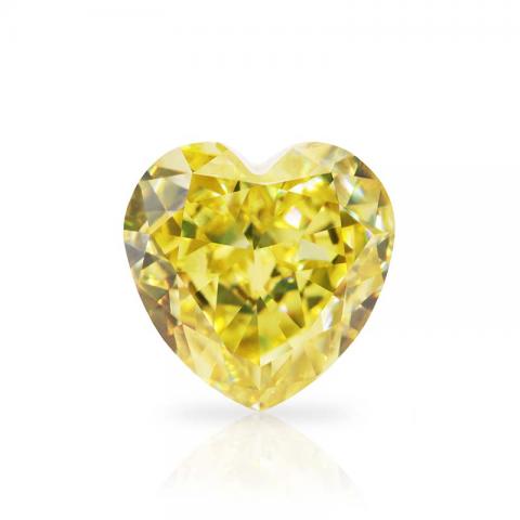 GIGAJEWE Customized Crushed Ice Heart Cut Vivid Yellow VVS1 Moissanite Loose Diamond Test Passed Gemstone For Jewelry Making
