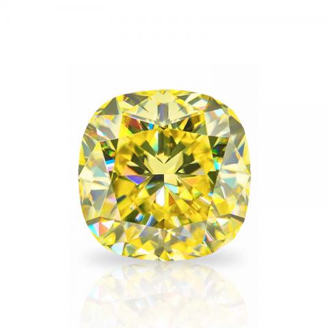 GIGAJEWE Natural Fancy Vivid Grown Yellow Color Moissanite Stone Loose Gemstone Vivid Yellow Cushion Cut Loose Gemstones Christmas Gifts
