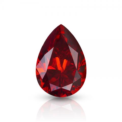 GIGAJEWE Red color Moissanite Hand cut Pear Shape Loose Beads Gem Decorative Jewelry Stones With Certificate