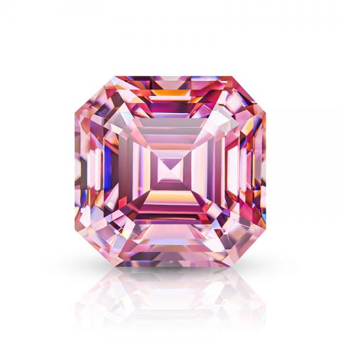 GIGAJEWE Sakura Pink color VVS1 Asscher Hand Cut Moissanite Loose GemStone By Excellent Cut With Certificate for Jewelry Making