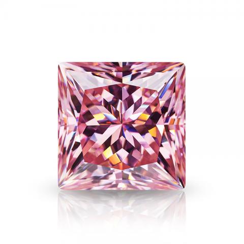 GIGAJEWE Sakura Pink color Moissanite Best Hand Princess Cut Gemstone Loose Brilliant Stone With Certificate By Excellent Cut