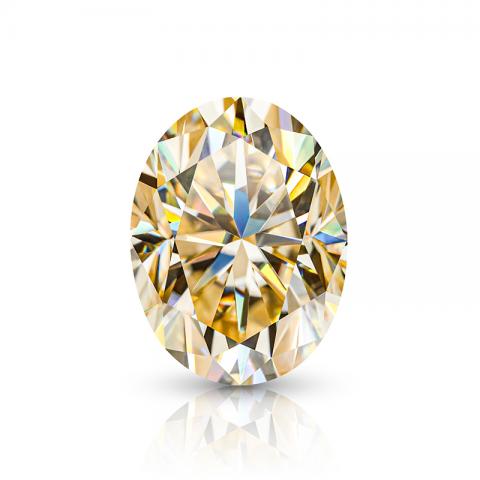 GIGAJEWE Moissanite Handmade Oval Cut Champagne Color VVS1 Premium Gems Loose Diamond Test Passed Gemstone For Jewelry Making