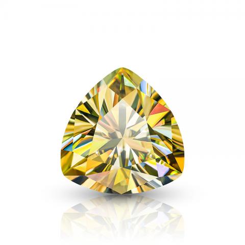 GIGAJEWE Nova Yellow Color Trillion cut Moissanite Stone Loose Gemstone Vivid Yellow Ice Crushed Cut Loose Gemstones