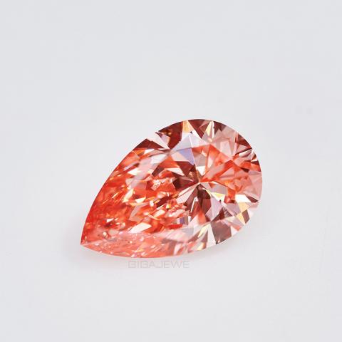 GIGAJEWE 5.83*8.97mm 1.135ct Pear cut Loose Diamond CVD Pink color polished Diamonds lab grown Diamonds