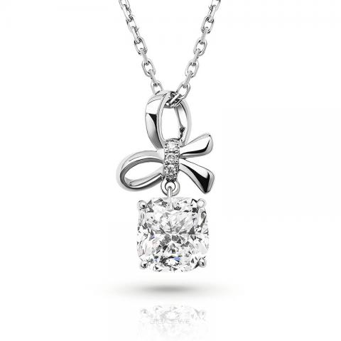White DEF color 1.1ct Lab Grown Diamond 14K/18K/ White Gold Platinum Cushion Cut Women Necklace,Women Jewelry