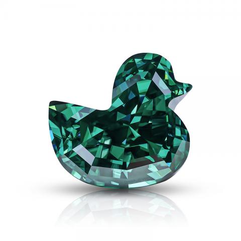 GIGAJEWE Best Manual cut 3.5ct Green color Duck Cut Moissanite Loose VVS1 by Excellent Cut For Jewelry Making