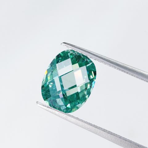 GIGAJEWE Cyan color Rose Cut Cushion Cut Moissanite Loose Synthetic gemstone by Excellent Cut With Certificate