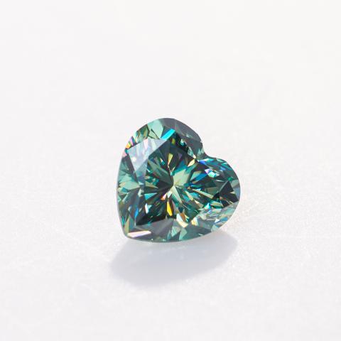 GIGAJEWE Blue Green color Test positive Heart cut moissanites loose stone with Certificate For Jewelry Making,Wholesale Moissanite
