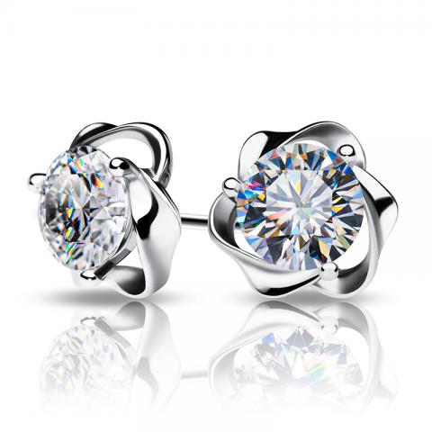 GIGAJEWE Moissanite D Color VVS1 Total 1.0ct 925 Silver Earring 18K Gold Plated Diamond Test Passed Jewelry Woman Girl Gift
