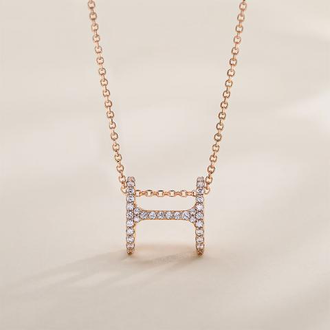 GIGAJEWE DEF color Small Size Moissanite 9K/14K/18K/Rose Gold Round Cut DEF Color With side moissanite With Set Women Necklace