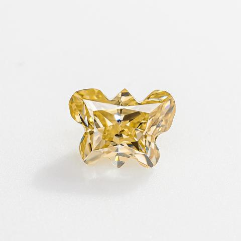 GIGAJEWE Best Manual cut 1-2.5ct Champagne Color Butterfly Cut Moissanite Loose VVS1 by Excellent Cut For Jewelry Making
