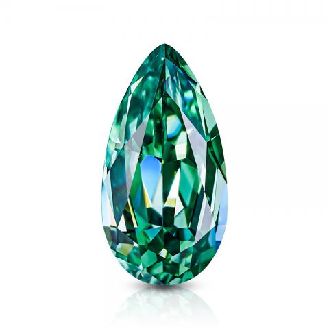 GIGAJEWE Green color VVS Pear Cut Melon Seed shape Excellent Quality Moissanite Loose Gemstone by Excellent Cut For Jewelry Making